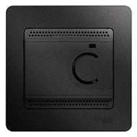 Термостат Glossa электронный для теплого пола с датчиком 10А в сборе антрацит | код GSL000738 | Schneider Electric