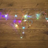 Гирлянда домашняя Айсикл (бахрома) светодиодный 1.8х0.5м прозрачный провод 220 В мультиколор | код 255-019 | Neon-Night