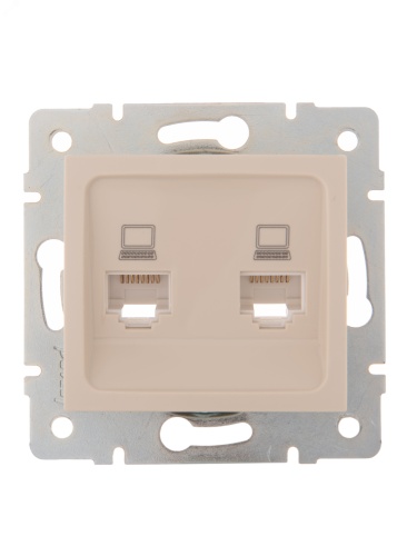 KARINA Розетка компьютерная двойная крем (10шт/120шт) | код 707-0388-141 | Lezard