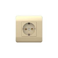 (NEW3-E) Розетка с/з со шторками, 16А, шампань | код 431404 | CHINT