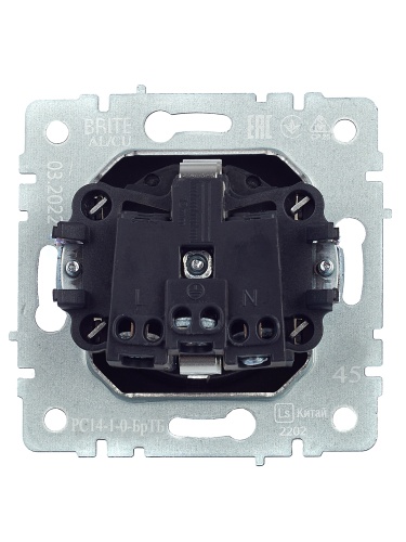 BRITE Розетка 1-местная с заземлением с защитными шторками 16А РС14-1-0-БрТБ темная бронза | код BR-R14-16-K45 | IEK фото 6