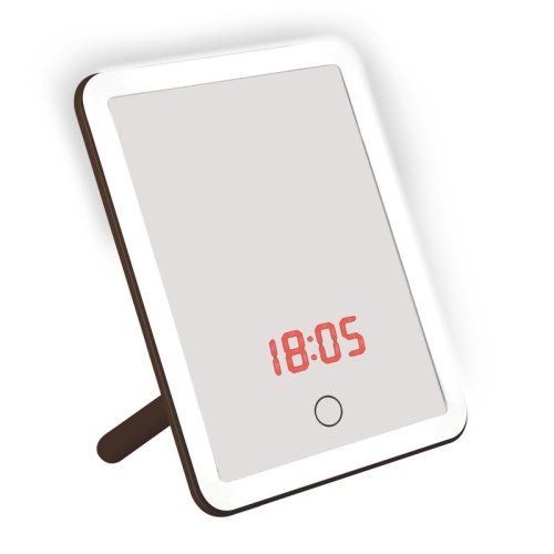 Светильник настольный TLD-591 Brown/LED/80Lm/6000K/Dimmer/T+M зеркало 4Вт встроен. аккум. сенсор диммер часы термометр Uniel UL-00004160 Светильник настольный TLD-591 Brown/LED/80Lm/6000K/Dimmer/T+M зеркало 4Вт встроен. аккум. сенсор диммер часы термометр Uniel UL-00004160