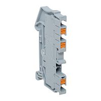 Клеммная колодка пружинная 2,5 Push-in 3 вывода серая | код PIT-2,5-3 | EKF