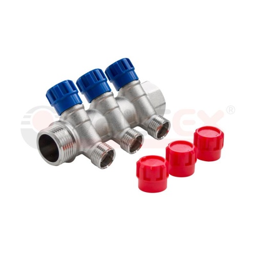 Коллектор с регул. вентилями. 1дюймх2 вых. 1/2дюйм нар.(24) К | код VF.560.N.0602 | VALFEX Коллектор с регул. вентилями. 1дюймх2 вых. 1/2дюйм нар.(24) К | код VF.560.N.0602 | VALFEX