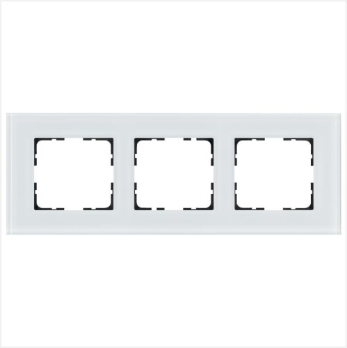 Рамка 3-постовая, стекло White Glass | код G1003GW | Jasmart