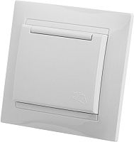 Розетка двойная 2П+З 16А 250В IP44 с защ. шт. с крышкой белая Лама TDM | код SQ1815-0060 | TDM