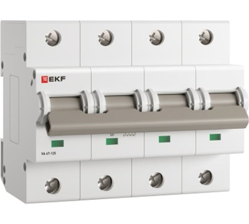 Автоматический выключатель ВА 47-125 4P 16А (D) 15кА PROXIMA EKF | код mcb47125-4-16D | EKF