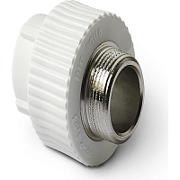 Муфта комбинированная 25 х 3/4' НР полипропиленовая PPR белый | код PA23014P | PRO AQUA