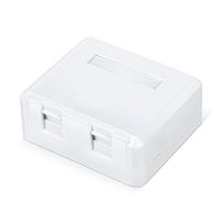 Корпус настенной розетки под 2 модуля Keystone Jack белый | код 03-0251 | REXANT