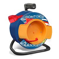 Удлинитель на катушке 1х20м без заземл. 10А IP20 2.2кВт с выносн. розеткой ПВС 2х1 DOMTOK 2427