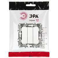 Выключатель Серия 12 12-1107-01М тройной, 10АХ-250В, белый матовый | код Б0065680 | ЭРА