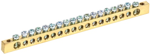 Шина PEN "земля-ноль" 6х9мм 18/2 (18групп/крепеж по краям) | код YNN11-18-100 | IEK