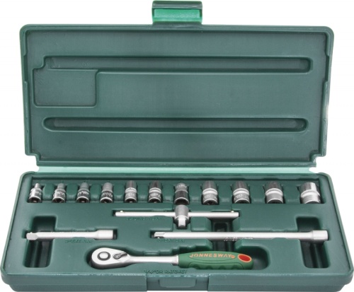 S04H2715S Набор головок торцевых 1/4DR, 4-14 мм, 15 предметов | код S04H2715S | JONNESWAY S04H2715S Набор головок торцевых 1/4DR, 4-14 мм, 15 предметов | код S04H2715S | JONNESWAY