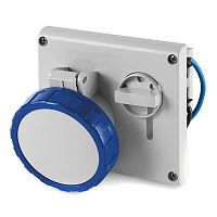 Розетка панельная с механической блокировкой и верхним расположением разъема IP67 32А 2P+E 230В | код DIS4053283 | DKC