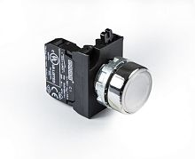 Кнопка нажимная круглая белая CM100DB (1НО) | код CM100DB | EMAS