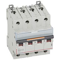 Автоматический выключатель DX³ MA - 25 кА - тип характеристики MA - 4П - 400 В~ - 1,6 А - 6 модулей | код 409886 |  Legrand 