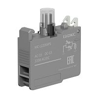 Контактный блок с клеммными зажимами под винт со светодиодом на 220В, белый | код MC-L220WPS | DKC