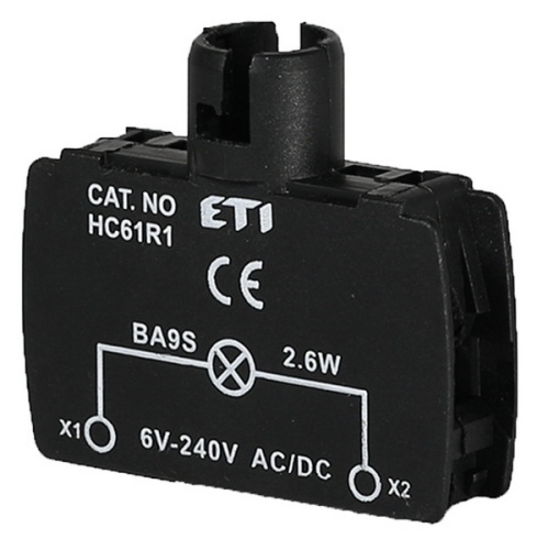 Держатель ламп BA9S мод. HC61U1 24 В AC/DC, 2 Вт | код 004770317 | ETI Держатель ламп BA9S мод. HC61U1 24 В AC/DC, 2 Вт | код 004770317 | ETI