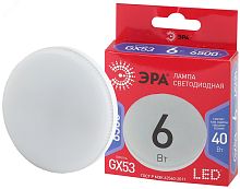 Лампа светодиодная LED GX-6W-865-GX53 R (диод, таблетка, 6Вт, хол, GX53) (10/100/4200) | код Б0045331 | ЭРА