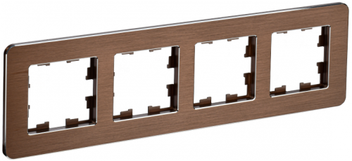 BRITE Рамка 4-мест. РУ-4-1-Бр металл коричн. RE AL IEK | код BR-M42-M-21-K30 | IEK