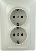 Розетка 2-м СП Bravo 16А 250В с заземл. защ. шторки механизм беж. | код С10Р6-003 | GUSI