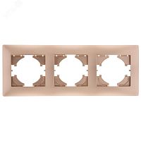 Bravo рамка 3-местная, шампань | код С1030-027 | GUSI ELECTRIC