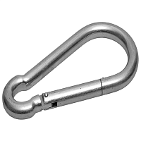 Карабин DIN 5299C 5мм пружинный оцинкованный | код DIN5299C-5 | Крепдил