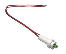 Светодиодная лампа СКЛ-17.1А-Л-2-24, зеленая, выводы гибкие под пайку, 24В 50Гц/пост., диаметр посадочного отверстия 8мм, УХЛ2.1 | код A8021-78105572 | Каскад-Электро