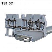 Клемма пружинная проходная 4 контакта 1,5 мм2, синяя | код TS1,5DN | ПРОВЕНТО