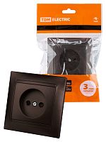 Розетка 2П 10А 250В с защ. шт. шоколад Лама TDM | код SQ1815-0510 | TDM