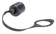 Защитная крышка контактной группы неиспользуемого розеточного разъема gesis RST MINI, 2/3 полюса, с защитой от утери (поводок), цвет: черный | код 06.563.8753.1 | Wieland