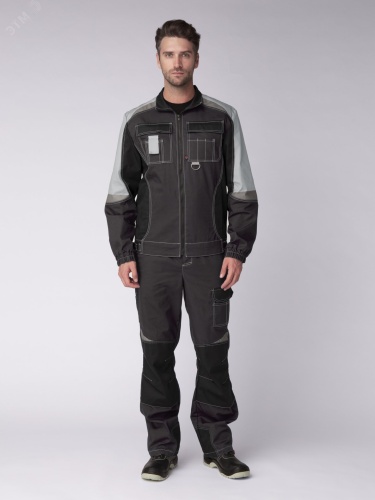 Костюм Формула (ткань Смесовая,240)полукомбинезон, темно-серый светло-серый черный 60-62 182-188 | код 87483622010 | Факел