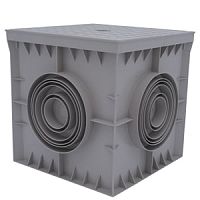 Распределительная коробка без крышки 300x300x300мм, 4 вывода, пластик, серый цвет | код CP303031 | CETINKAYA PANO