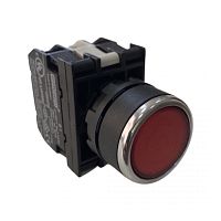 Кнопка с фиксацией подсветкой-светодиод красная B162FК (1НО+1НЗ) | код B162FK | EMAS