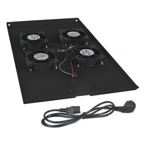 Модуль вентиляторный с 4-я вентиляторами для установки в напольные шкафы серии SH-05C , ND-05C глубиной 1000мм, цвет черный (RAL 9004) | код 8614c | Cabeus фото 2