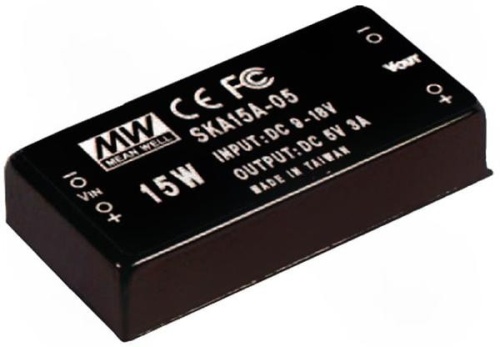 Источник питания DC-DC, 9.9Вт, вход 36…72В, стабил. выход 3.3В/300…3000мА, изоляция 1000В DC, 50.8х25.4х11.27мм., -25С…+71С | код SKA15C-033 | MeanWell