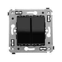 Инвертор двухклавишный в стену, Avanti, Черный квадрат | код 4402124 | DKC