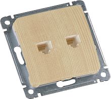 MASTER Розетка компьютеная и телефонная скрытой установки, в рамку, сосна | код РСКТ-440-02 | HEGEL