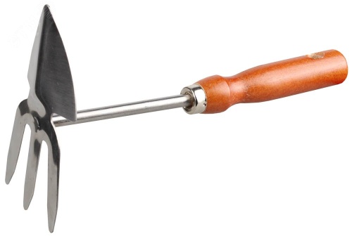 Мотыжка сердцевидное лезвие, из нержавеющей стали с деревянной ручкой, 3 зубца, 250 мм | код 8-421139_z01 | GRINDA Мотыжка сердцевидное лезвие, из нержавеющей стали с деревянной ручкой, 3 зубца, 250 мм | код 8-421139_z01 | GRINDA