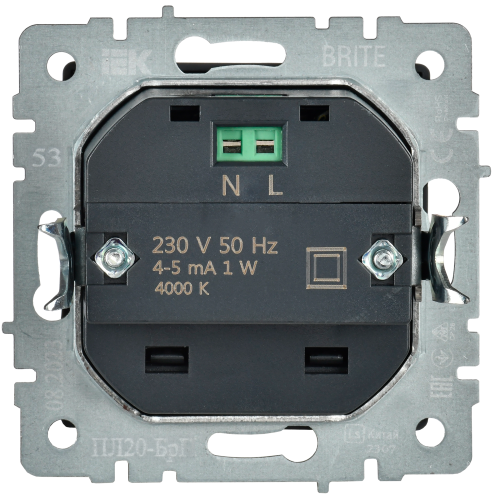 Подсветка светодиодная BRITE встраив. ПЛ20-БрГ графит | код BR-FL20-K53 | IEK фото 6