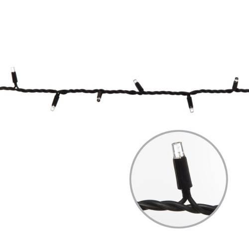 Гирлянда светодиодная ULD-F90PRO S10M-100/SBK WH 10м без вилки статическое свечение соединяемая 100 светодиодов бел. свет (4000К) IP67 провод черн. Uniel UL-00013209 фото 2