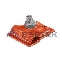 Держатель проводника круглого 6-10 мм для фальца 0.7-3 мм, медь | код 91093 | ЕЗЕТЕК