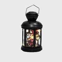 Декоративный фонарь с шариками 12х12х20,6 см, черный корпус, теплый белый цвет свечения NEON-NIGHT | код 513-061 | NEON-NIGHT