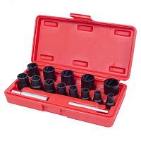 Набор торцевых головок для поврежденных гаек и болтов 8-21 мм кейс 15 предметов | код 109-30015C | Мастак