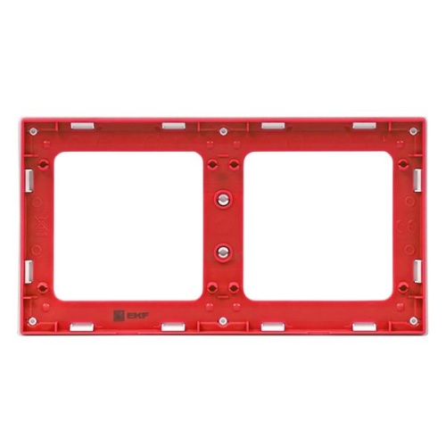 Стокгольм Рамка 2-местная белая с линией цвета красный PROxima | код EXM-G-305-20 | EKF фото 5