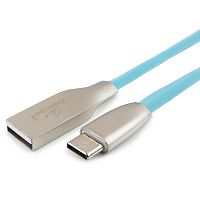 Кабель USB 2.0 Cablexpert CC-G-USBC01Bl-1M, AM/Type-C, серия Gold, длина 1м, синий, блистер | код CC-G-USBC01Bl-1M | Cablexpert