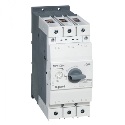Автоматический выключатель для защиты электродвигателей MPX3 T100H 100A 50kA | код 417379 |  Legrand 