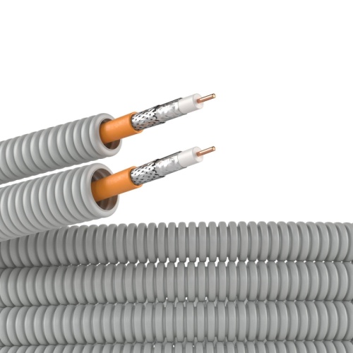 Электротруба ПВХ гибкая гофрированная д. 20 мм, цвет серый, с коаксиальным кабелем SAT нг(А)-HF, 25 м | код 9VE92025 | DKC Электротруба ПВХ гибкая гофрированная д. 20 мм, цвет серый, с коаксиальным кабелем SAT нг(А)-HF, 25 м | код 9VE92025 | DKC