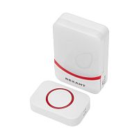 Беспроводной дверной звонок переливающийся 38 мелодий IP44 (белый/красный) REXANT | код 73-0016 | REXANT