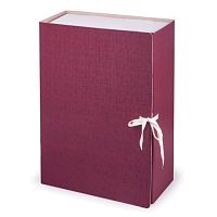 Короб архивный (240х330 мм), 120 мм, 2 завязки, бумвинил, до 1000 листов, бордовый, STAFF, 126901 | код 126901 | STAFF